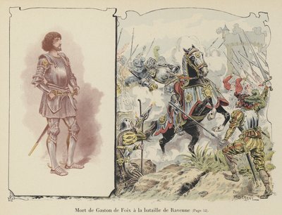 Death of Gaston de Foix, Duke of Nemours, at the Battle of Ravenna, Italy by Paul de Semant